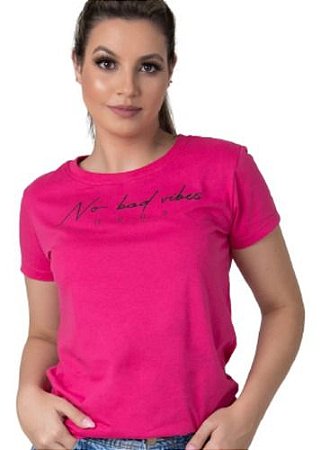 Blusa Feminina Camiseta Algodão Rosa Pink P-m-g-gg - Helena Modas e  Acessorios