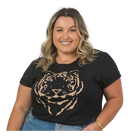 Camiseta Feminina T-shirt Plus Size Tigre - Helena Modas e Acessorios