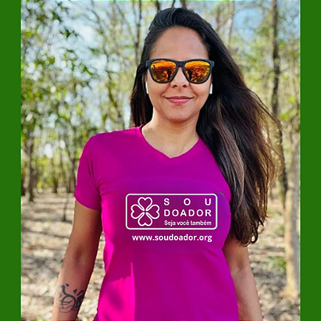 Camiseta Baby Look Sou Doador Rosa