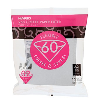 Filtro de papel branco para Hario V60 02