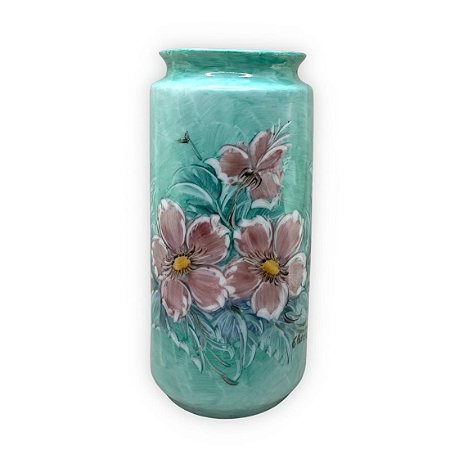 Vaso de Porcelana para Flores Jarro de Louça Grande Tucano 19 cm Pintado à Mão
