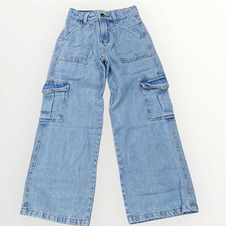 Calça jeans widlegg cargo