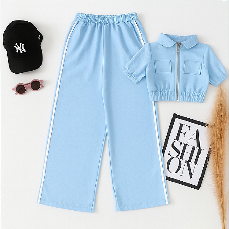 Conjunto calça widlegg e jaqueta juvenil