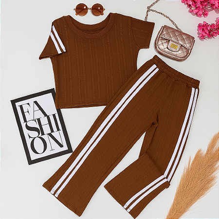 Conjunto Ceci calça listra e blusinha