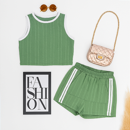 Conjunto short saia e regata juvenil