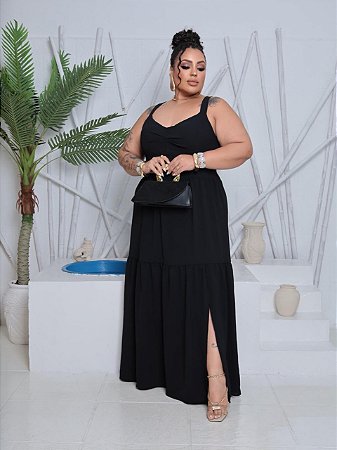 Vestido preto de alça