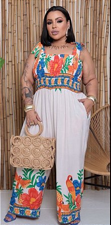 Macacão promoção com azul.