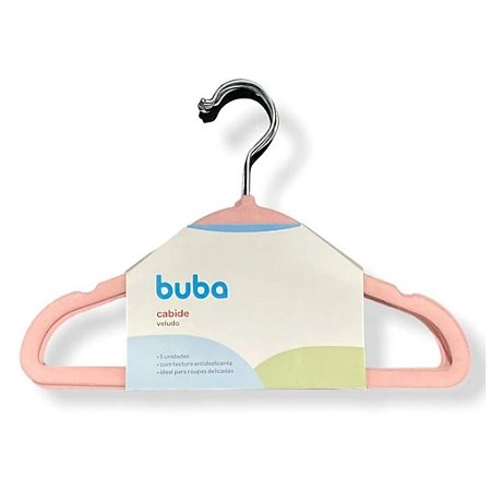 Cabide de Veludo Infantil Rosa Buba (Kit com 5 unidades)