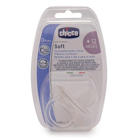 Chupeta Chicco Soft Silicone Transparente 12m+