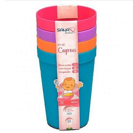 Conjunto de Copos Abertos Pequeno 200ml Rosa