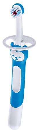 Escova de Dente Infantil MAM Training Brush Azul 5+ meses (Cabo longo)
