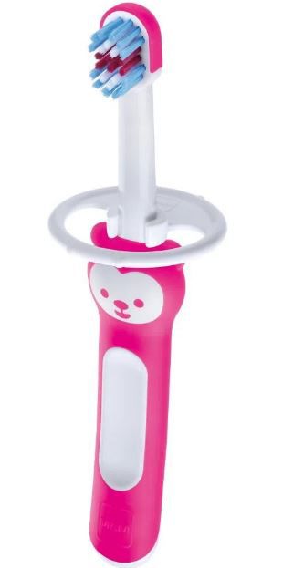 Escova de Dente Infantil MAM Baby's Brush Rosa  6+ meses
