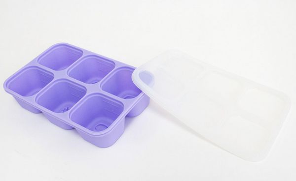 Forminha para Papinhas em Silicone 6 cubos Baleia