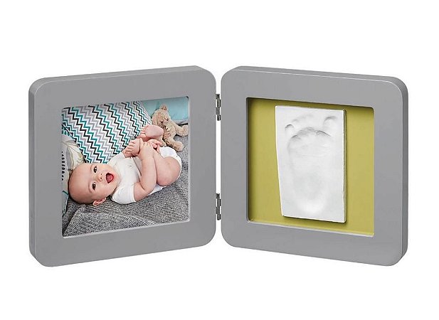 My Baby Touch Porta Retrato com Molde Single Baby Art (White & Grey)