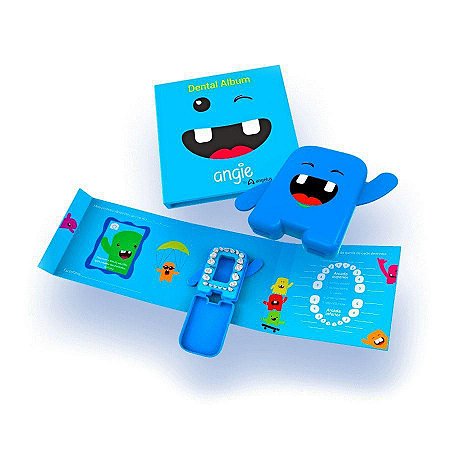 Álbum Dental com Porta Dentinhos Azul
