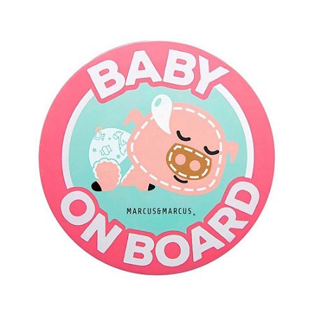Place Baby On Board para Vidro Carro Porquinho Marcus & Marcus