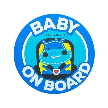 Place Baby On Board para Vidro Carro Hipopotamo Marcus & Marcus