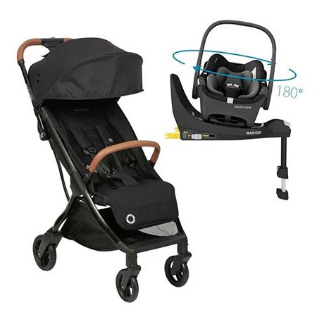 Carrinho com Bebê Conforto TS Eva Trio Isofix 360 Maxi-Cosi Essential Black