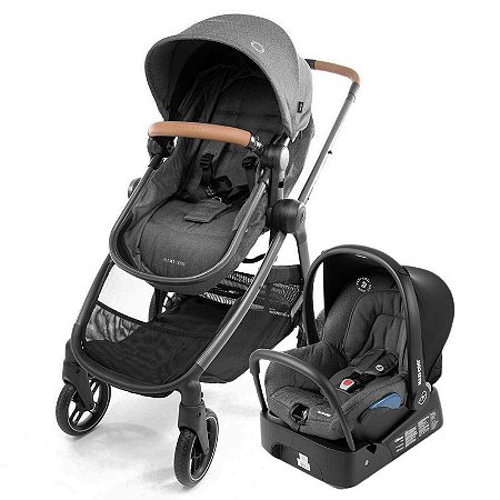 Carrinho Bebê Compacto Reversível Reclinável Até 15kg 3 em 1 Travel System  Samba Mineral ABC Design - Baby&Kids