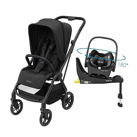 Carrinho Travel System Leona² Trio Isofix 360 Maxi-Cosi Essential Black