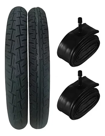 Jogo De Pneus + Câmaras De Ar Titan Cg Fan Ybr 125 / 150