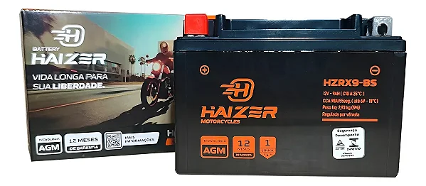 Bateria 9 Ampéres 9Ah Haizer HZRX9-BS