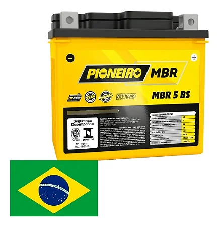 Bateria 5 Ah Ampéres Pioneiro MBR 5 BS 12v 5ah