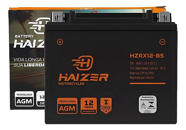 Bateria 12 Ah Ampéres Haizer HZRX12-BS Bmw Gs F850 2017 2017 2018 2019 2020 Ytx12-bs Direito