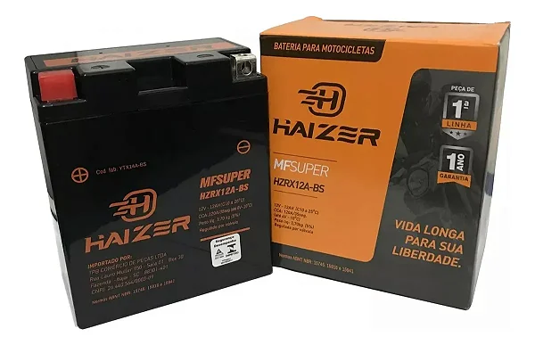 Bateria 12 Ah Ampéres Haizer HZRX12A-BS Cb450 Cbr450 Sr Cb500 Cb650 Cb400