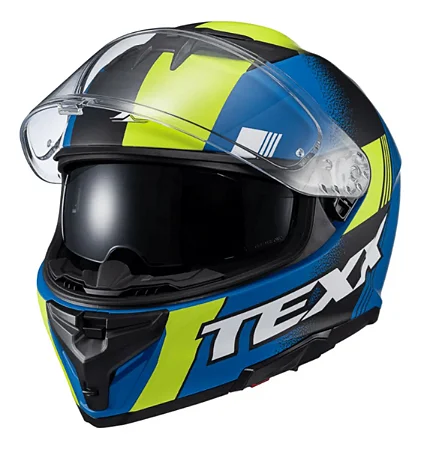 Capacete Texx Kaiman Fechado C/ Óculos Track Azul Verde