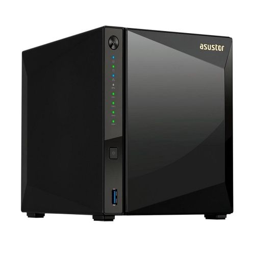 Storage NAS Asustor AS4004T (Dual Core 1.6Ghz/2GB DDR4/2x1GbE/1x10GbE/USB3.1/4 Baias/Até 64TB) *SEM HD