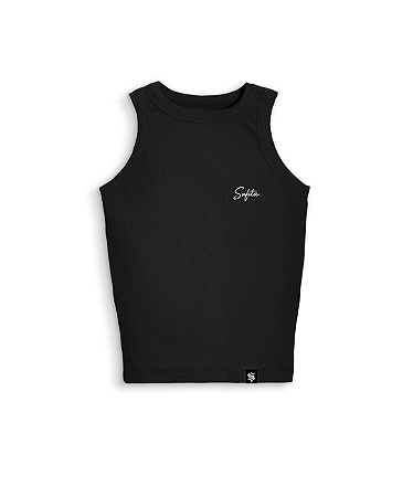 Regata Canelada Preta Feminina