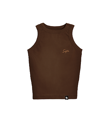 Regata Canelada Marrom Feminina