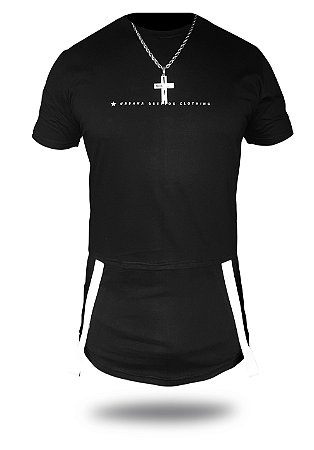 Camiseta Long Cadarço Preta