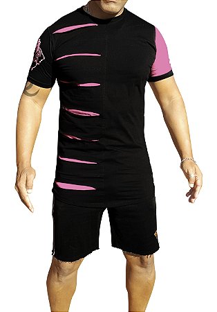 Camiseta Destroyed Rosa