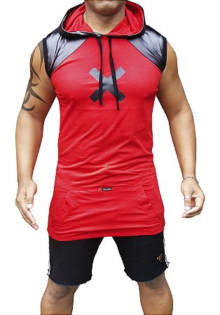 Colete Oversized Vermelha com capuz