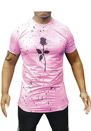 Camiseta Rosa Chapiscada