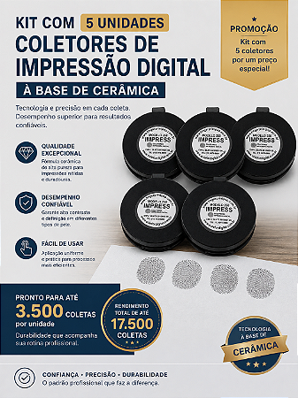 Kit 5 Coletores de Cerâmica – Alta Precisão e 3.000 Coletas
