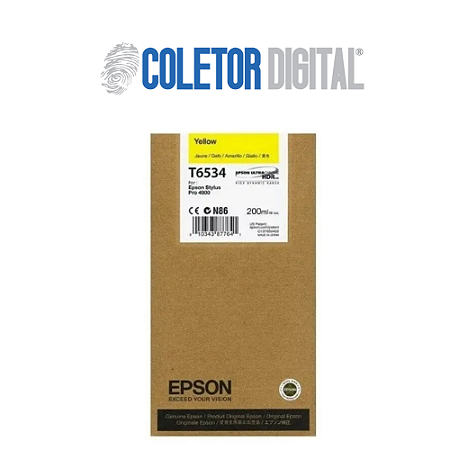 Cartucho Plotter Epson T6534,para 4900 Yellow Original