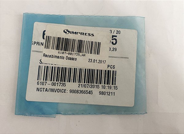 Spring-Ts 6107-001735 para Samsung clx-9250 clx9350