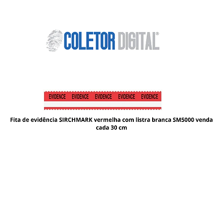 Fita de evidência SIRCHMARK vermelha com listra branca SM5000 venda cada 30 cm