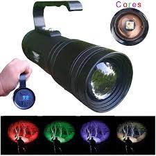 LANTERNA MULTICOLOR RECARREGÁVEL LEDS VERDE / VERMELHO / ROXO / BRANCO PARA USO FORENSE