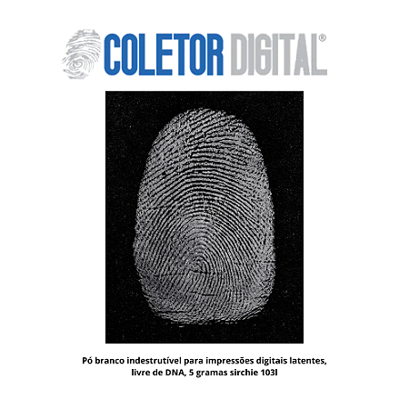 Pó branco indestrutível para impressões digitais latentes, livre de DNA, 5 gramas sirchie 103l