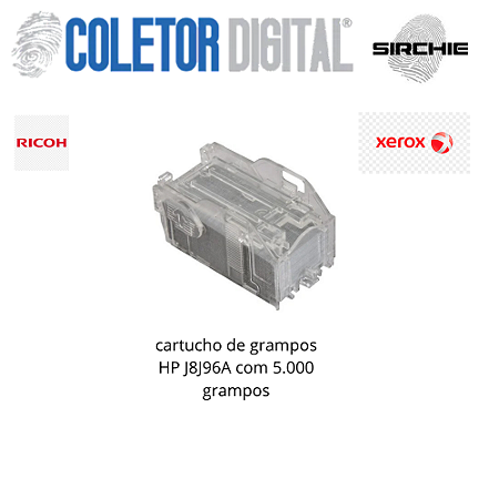 cartucho de grampos HP J8J96A com 5.000 grampos