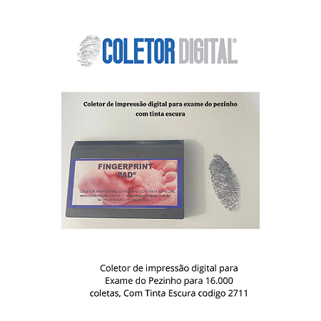 Coletor de impressão digital para Exame do Pezinho para 16.000 coletas, Com Tinta Escura codigo 2711