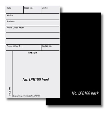 Cartões de impressão/esboço/registro levantados sirchie LPB100 unidade