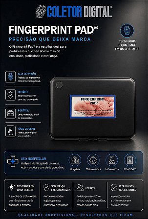 Coletor de Impressão Digital para Exame do Pezinho – Capacidade para 10.000 Coletas, Tinta Escura de Alta Precisão que Não Mancha a Pele – Código 7717