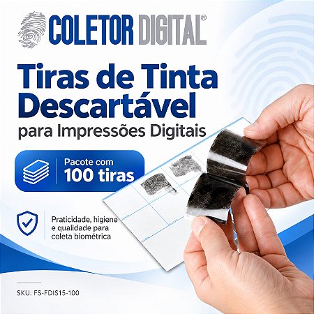 coletor digital tiras descartaveis 12.7cm x 2.54cm venda por unidade SKU: FDIS101