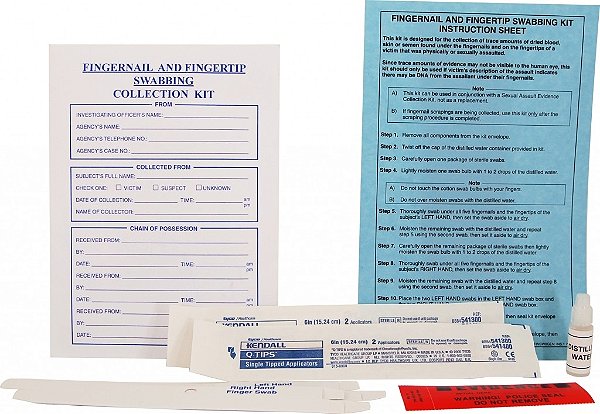 Kit de coleta de evidências de esfregaço de unhas e pontas dos dedos IDT - Kit de 25 peças SKU: FS-FINSW0GEN