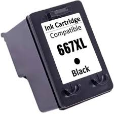 Cartucho HP 667XL Preto Compativél Para HP Deskjet 2376, 2774, 2776, 6476,667,hp667,667preto,